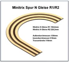Radius R1/R2 194,6/228,2mm 2-gleisig